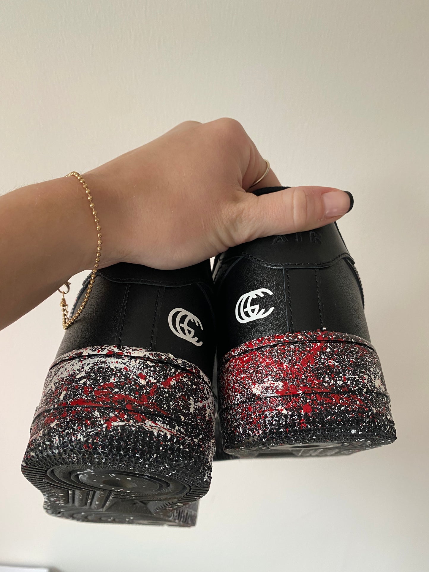New York Splatter Paint on Black Sneakers
