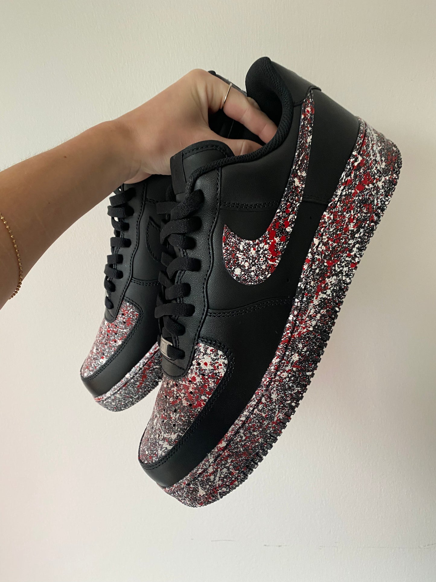 New York Splatter Paint on Black Sneakers