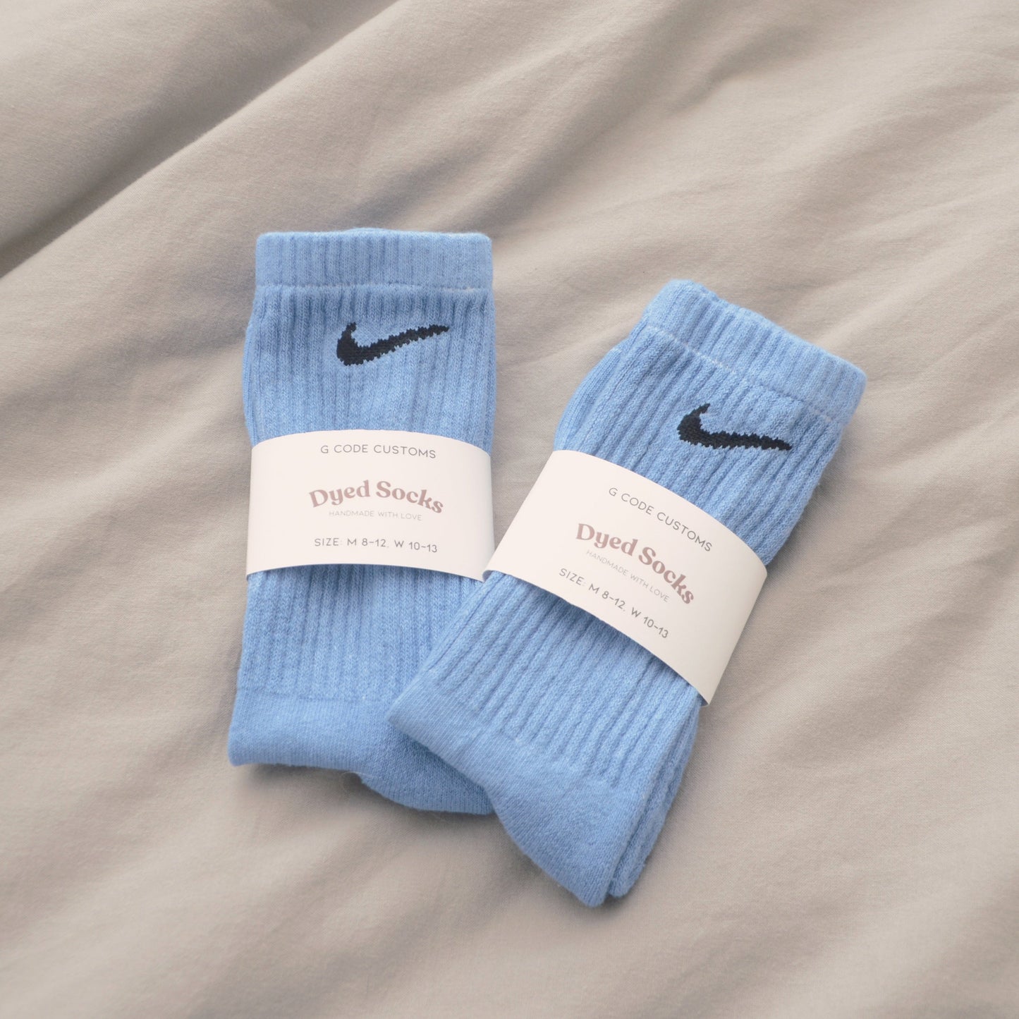 Dusty Blue Hand Dyed Socks