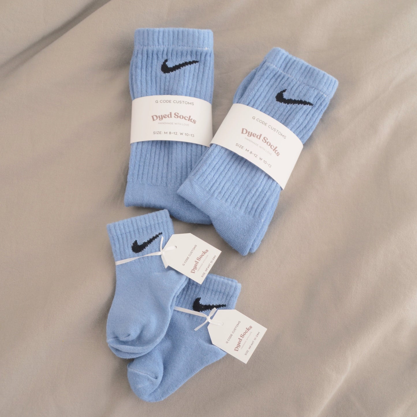 Dusty Blue Hand Dyed Socks