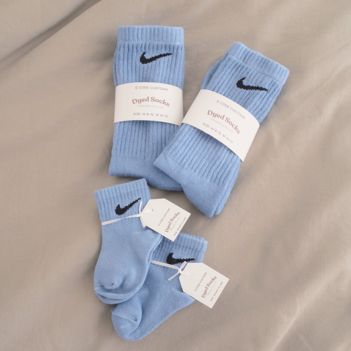Dusty Blue Dyed Toddler Socks