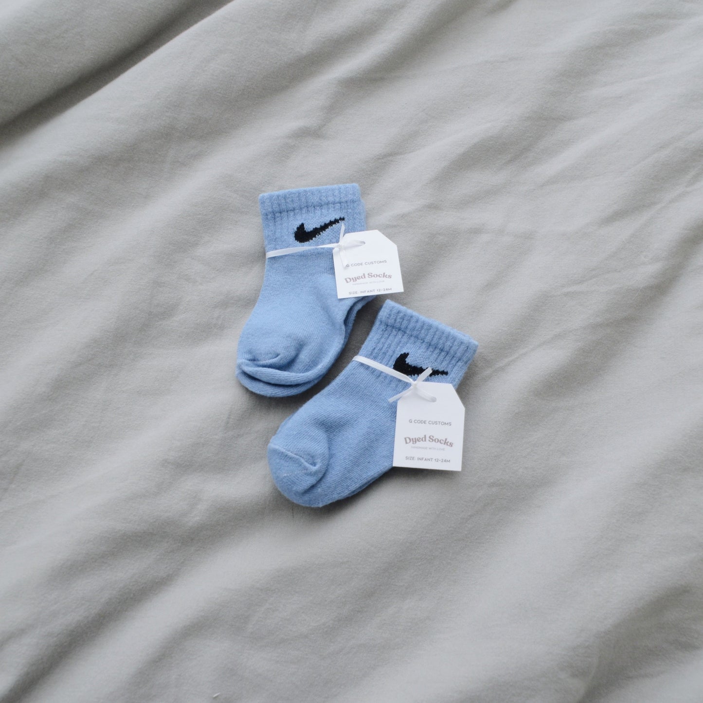 Dusty Blue Dyed Toddler Socks