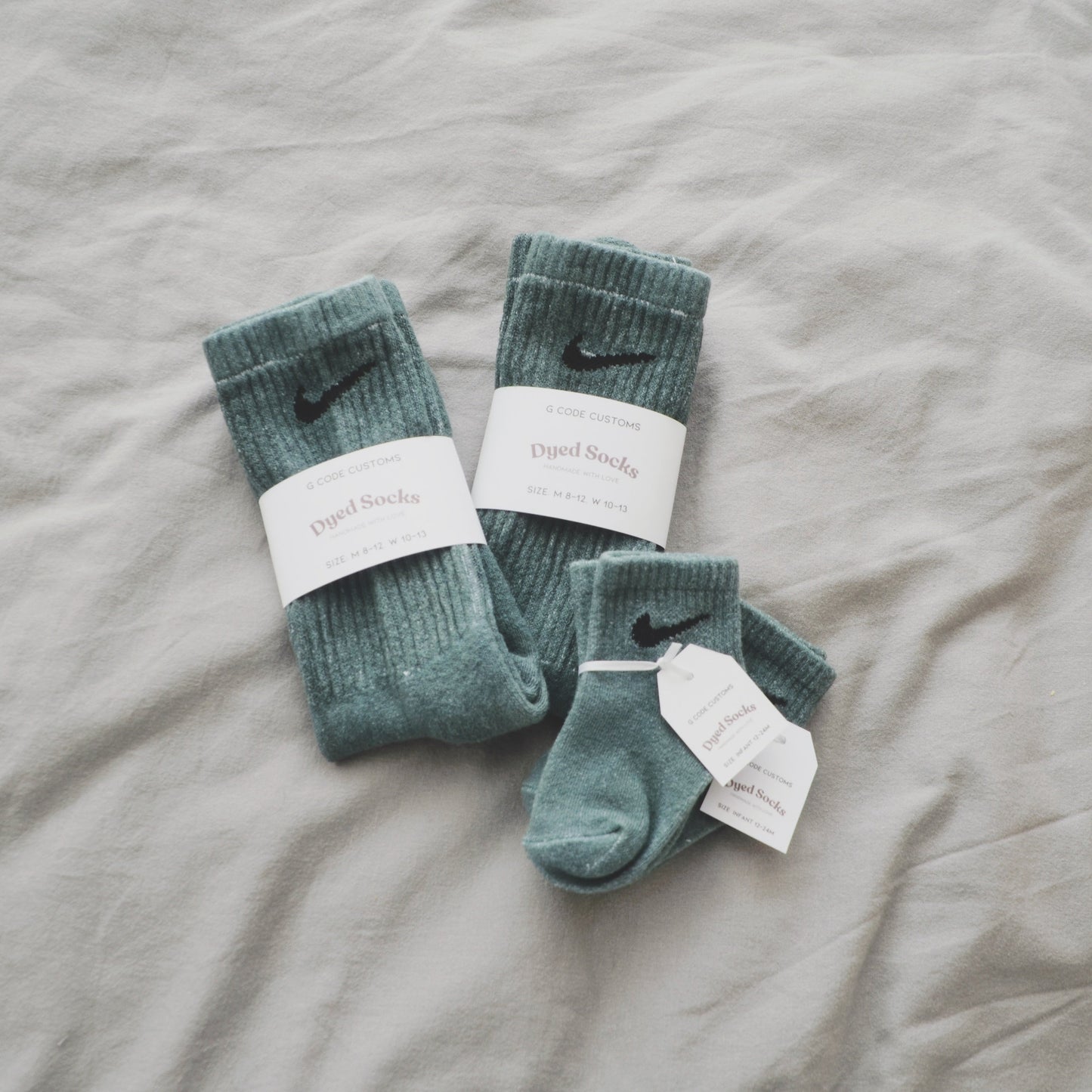 Dark Sage Dyed Toddler Socks