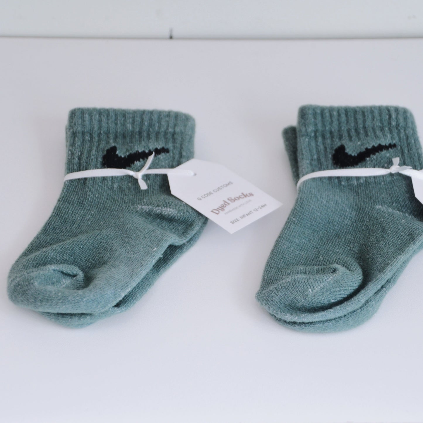 Dark Sage Dyed Toddler Socks