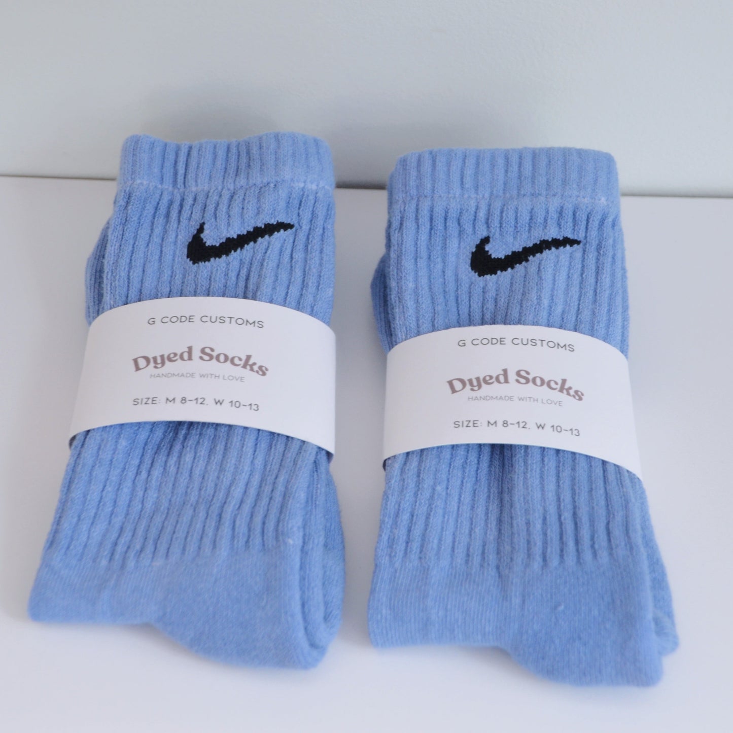 Dusty Blue Hand Dyed Socks