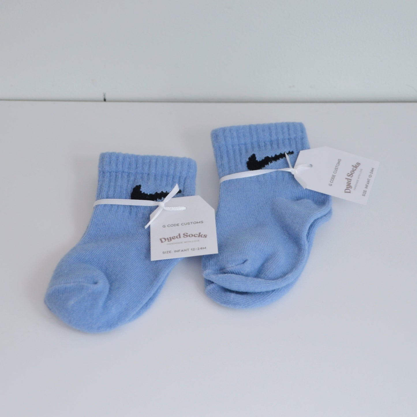 Dusty Blue Dyed Toddler Socks