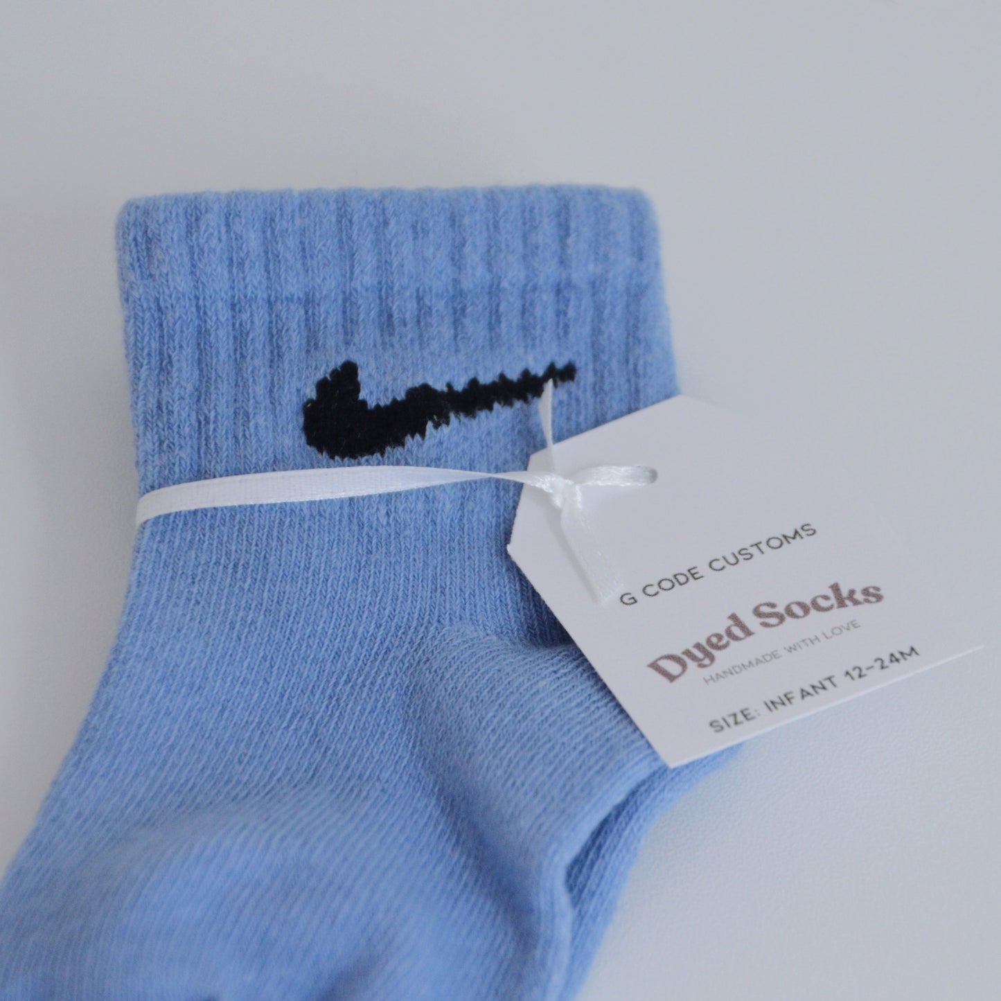 Dusty Blue Dyed Toddler Socks