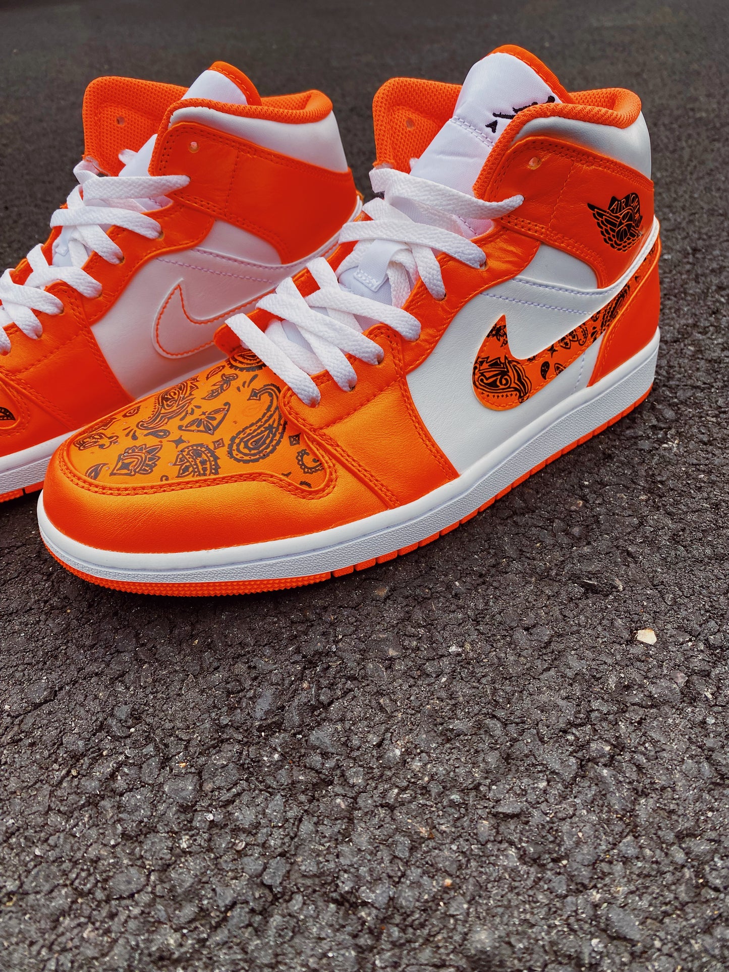 Paisley Chrome Orange High Top Sneaker