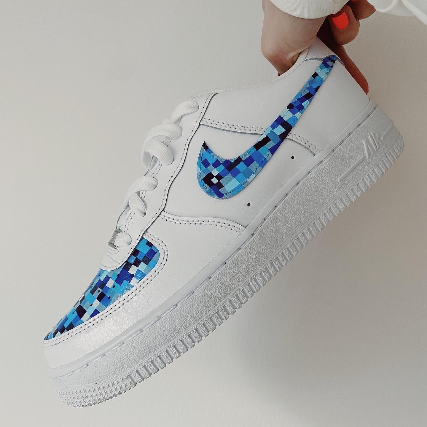 Blue Bird Pixelated Sneakers
