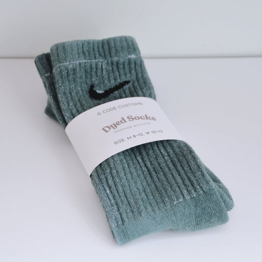 Dark Sage Hand Dyed Socks