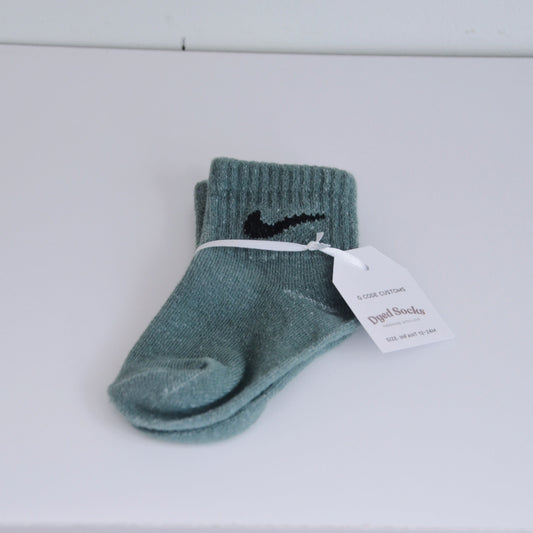 Dark Sage Dyed Toddler Socks