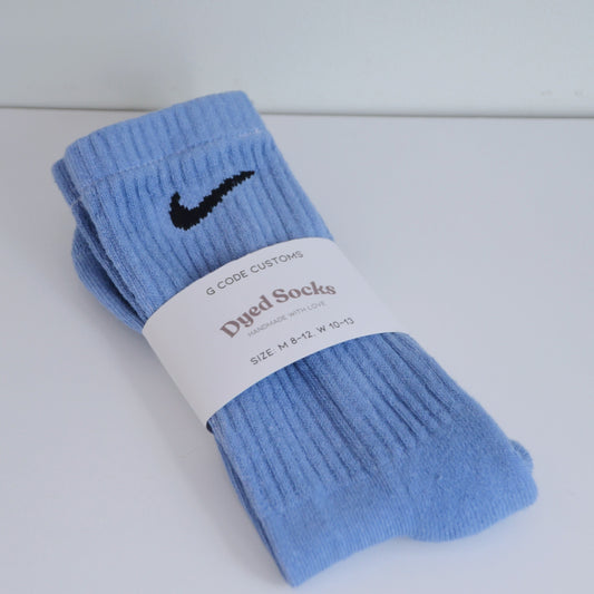 Dusty Blue Hand Dyed Socks