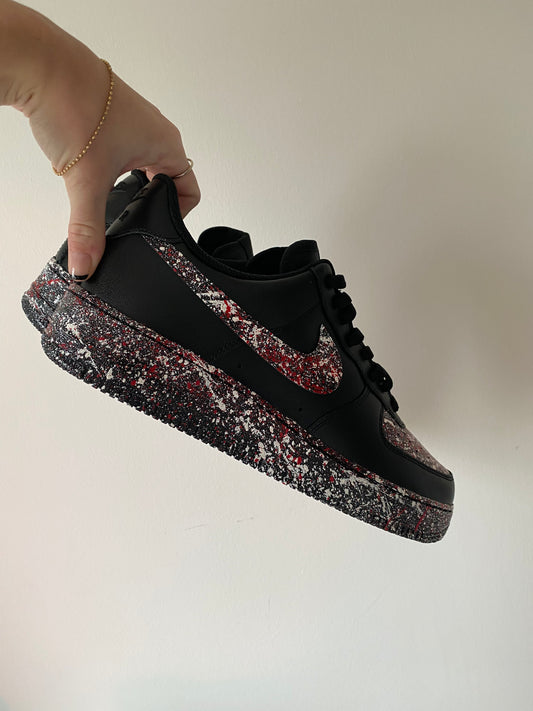 New York Splatter Paint on Black Sneakers